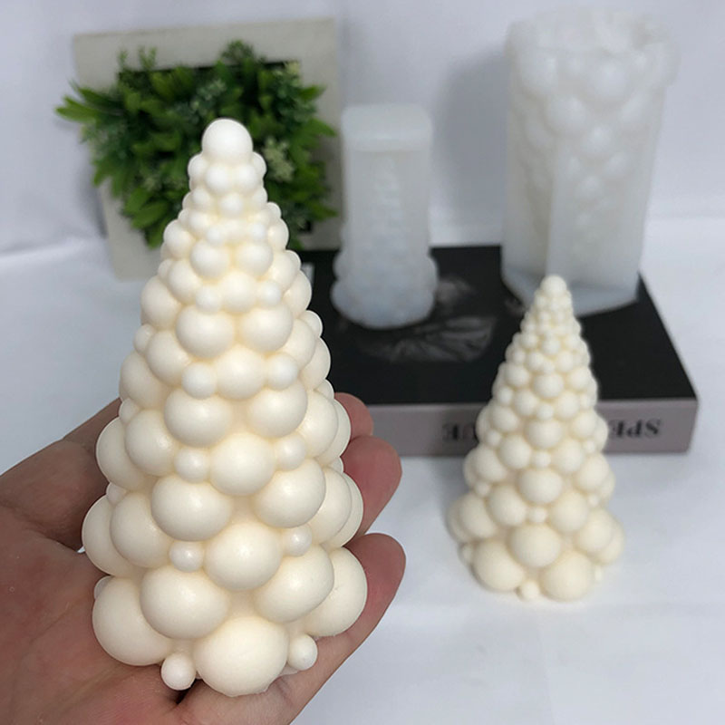Candle Making Kits - 3D kabarcık noel ağacı silikon mum