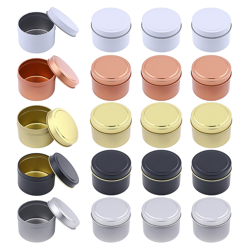 Candle Making Jars With Lids - Yuvarlak Alüminyum Mum Kutuları Kapaklı, Mum